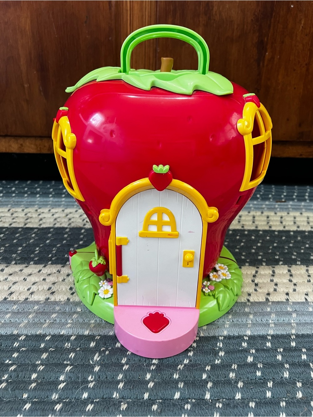Kids Red Strawberry Playhouse Carry Case - Compact Toy Storage